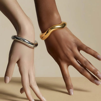 [GALE]Zaria Asymmetrical Gold Bangle