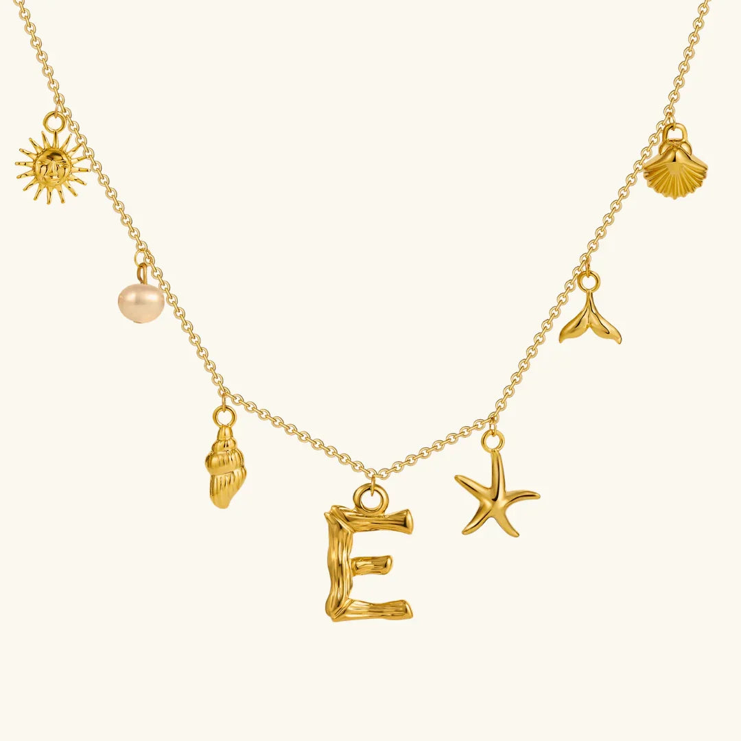 [GALE]Avaria Ocean Initial Necklace