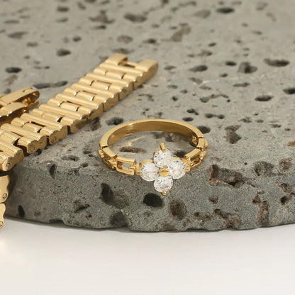 [GALE]Clestine Diamond Petal Ring