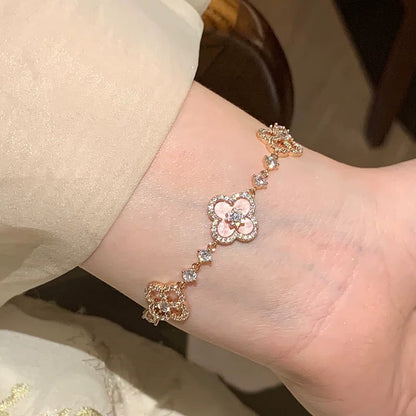 [GALE]CLOVER 5 MOTIF PINK BLUE RED WHITE BRACELET