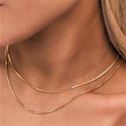 [GALE]Danica Box Chain Gold Necklace