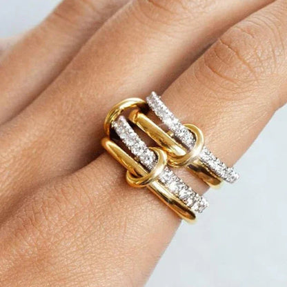 [GALE]Juno Stacked Diamond Ring