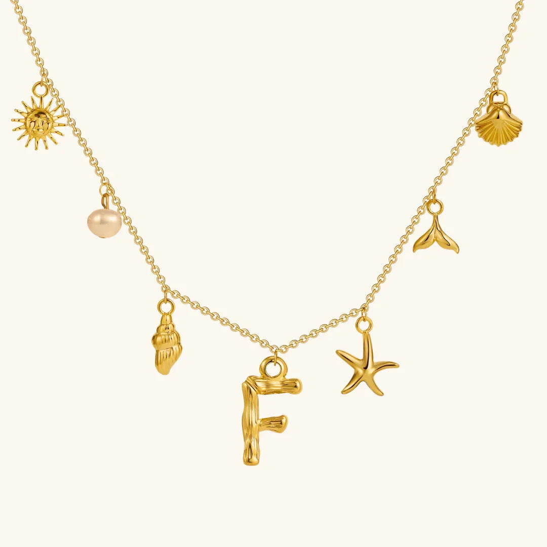 [GALE]Avaria Ocean Initial Necklace