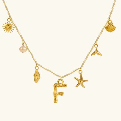 [GALE]Avaria Ocean Initial Necklace