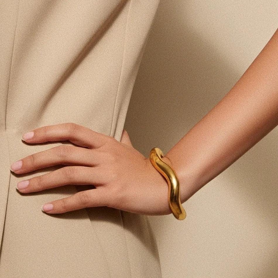 [GALE]Zaria Asymmetrical Gold Bangle