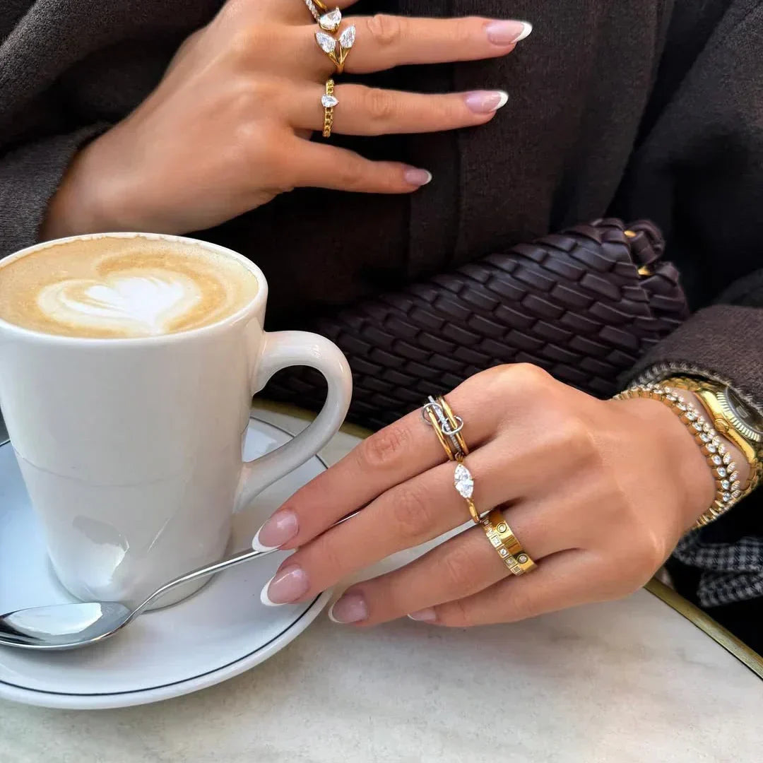 [GALE]Chastity Diamond Ring Stack