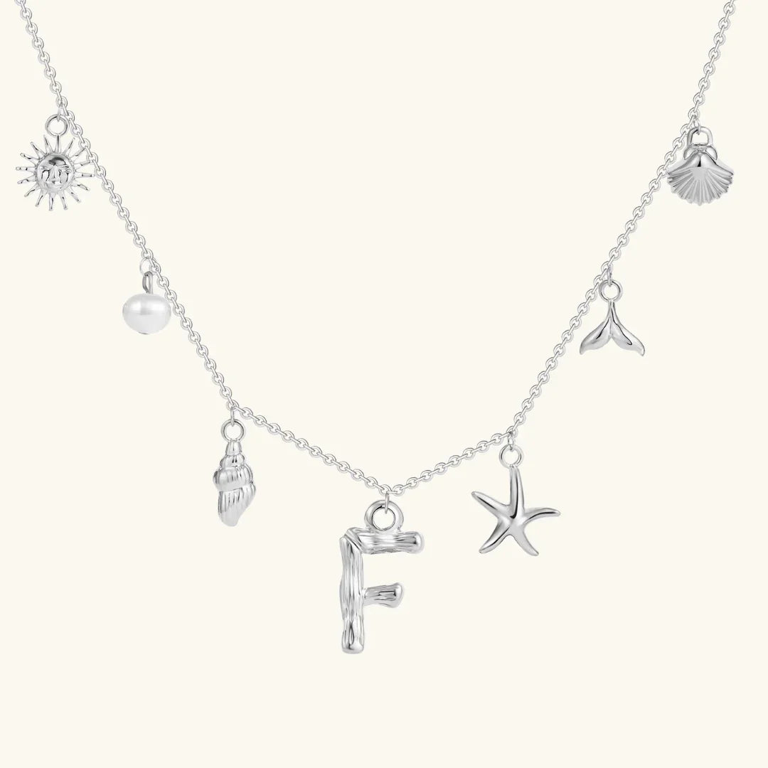 [GALE]Avaria Ocean Initial Necklace