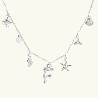 [GALE]Avaria Ocean Initial Necklace