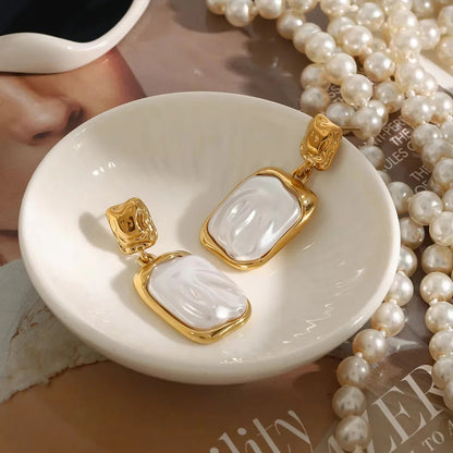[GALE]Brittany Freshwater Pearl Slate Earrings