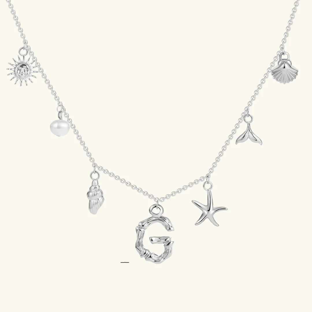 [GALE]Avaria Ocean Initial Necklace