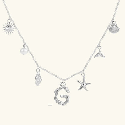 [GALE]Avaria Ocean Initial Necklace