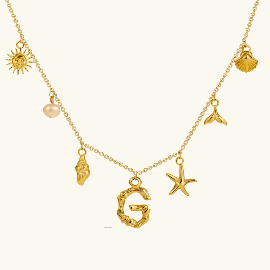 [GALE]Avaria Ocean Initial Necklace