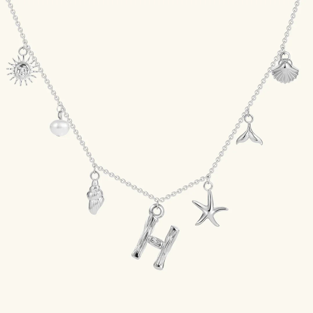 [GALE]Avaria Ocean Initial Necklace