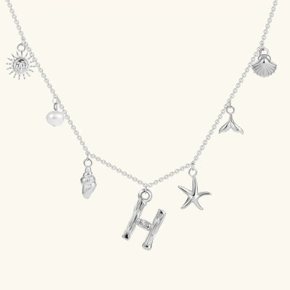 [GALE]Avaria Ocean Initial Necklace