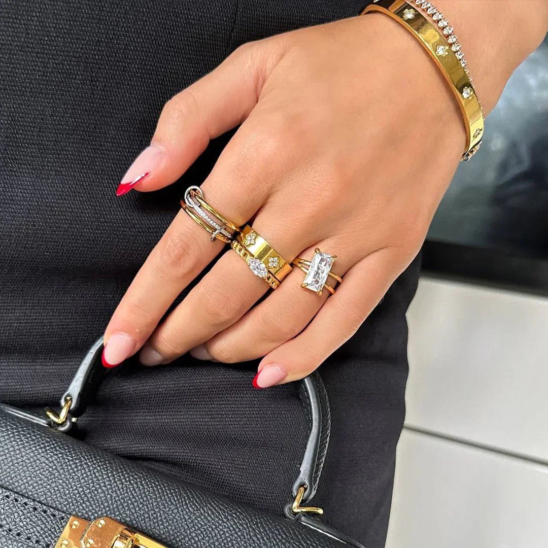 [GALE]Chastity Diamond Ring Stack