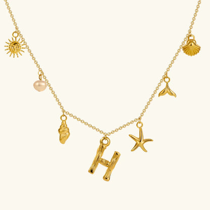 [GALE]Avaria Ocean Initial Necklace