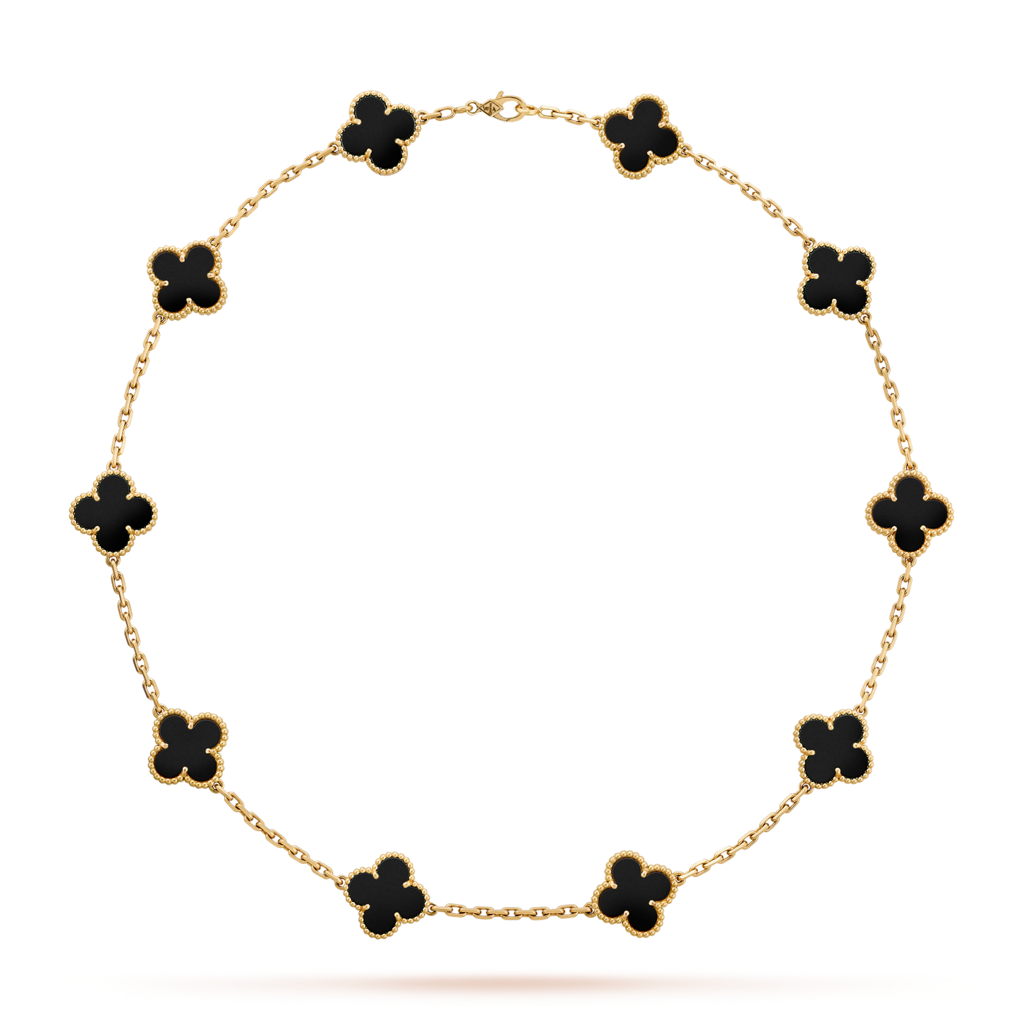 [GALE]CLOVER 10 MOTIFS ONYX HALSKETTE
