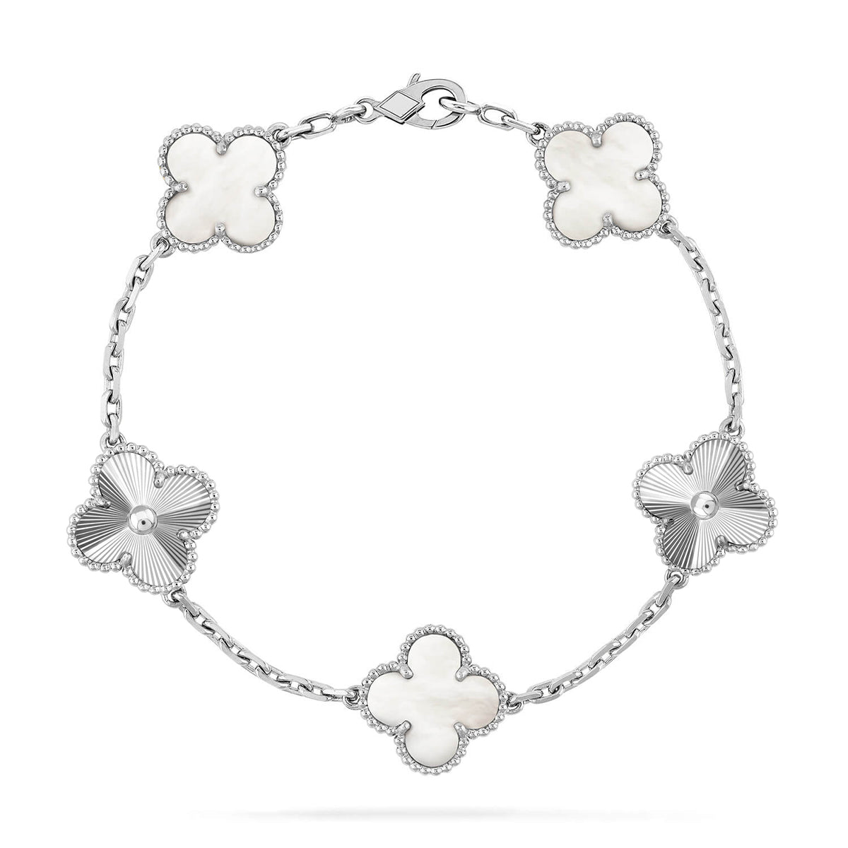[GALE]CLOVER WHITE PEARL MOP 5 MOTIF BRACELET COLLECTION