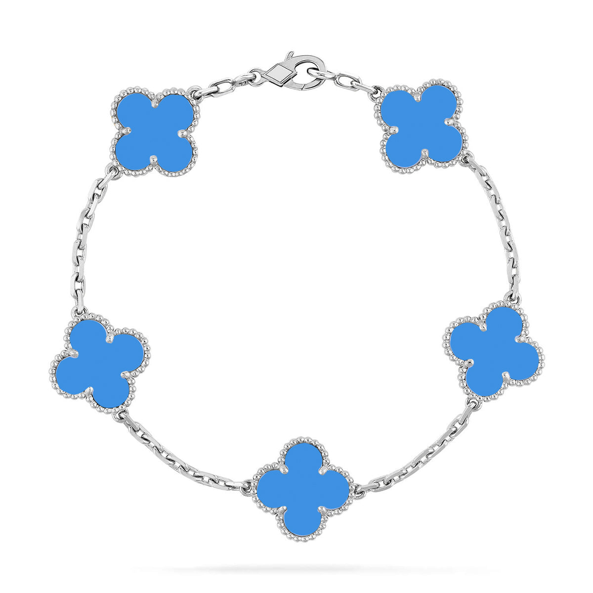 [GALE] CLOVER 5 MOTIF BLUE AGATE BRACELET COLLECTION