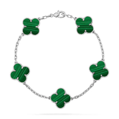 [GALE] CLOVER 5 MOTIF MALACHITE BRACELET COLLECTION