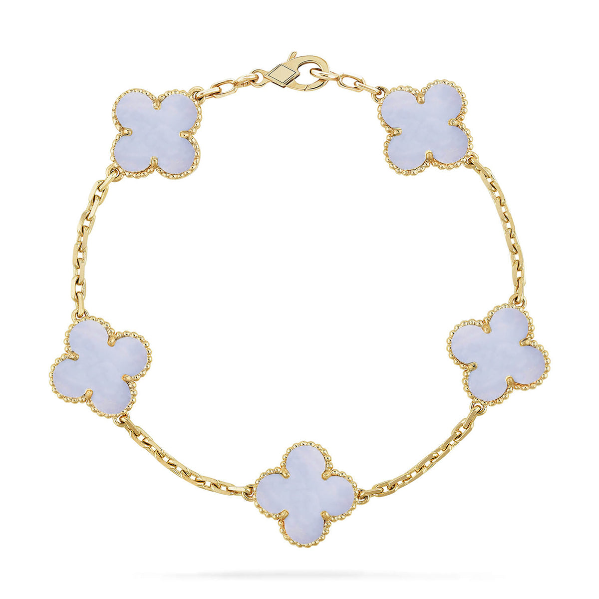 [GALE] CLOVER 5 MOTIF PURPLE CHALCEDONY BRACELET COLLECTION