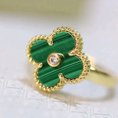[GALE]CLOVER MALACHIT RING GOLD DIAMOND