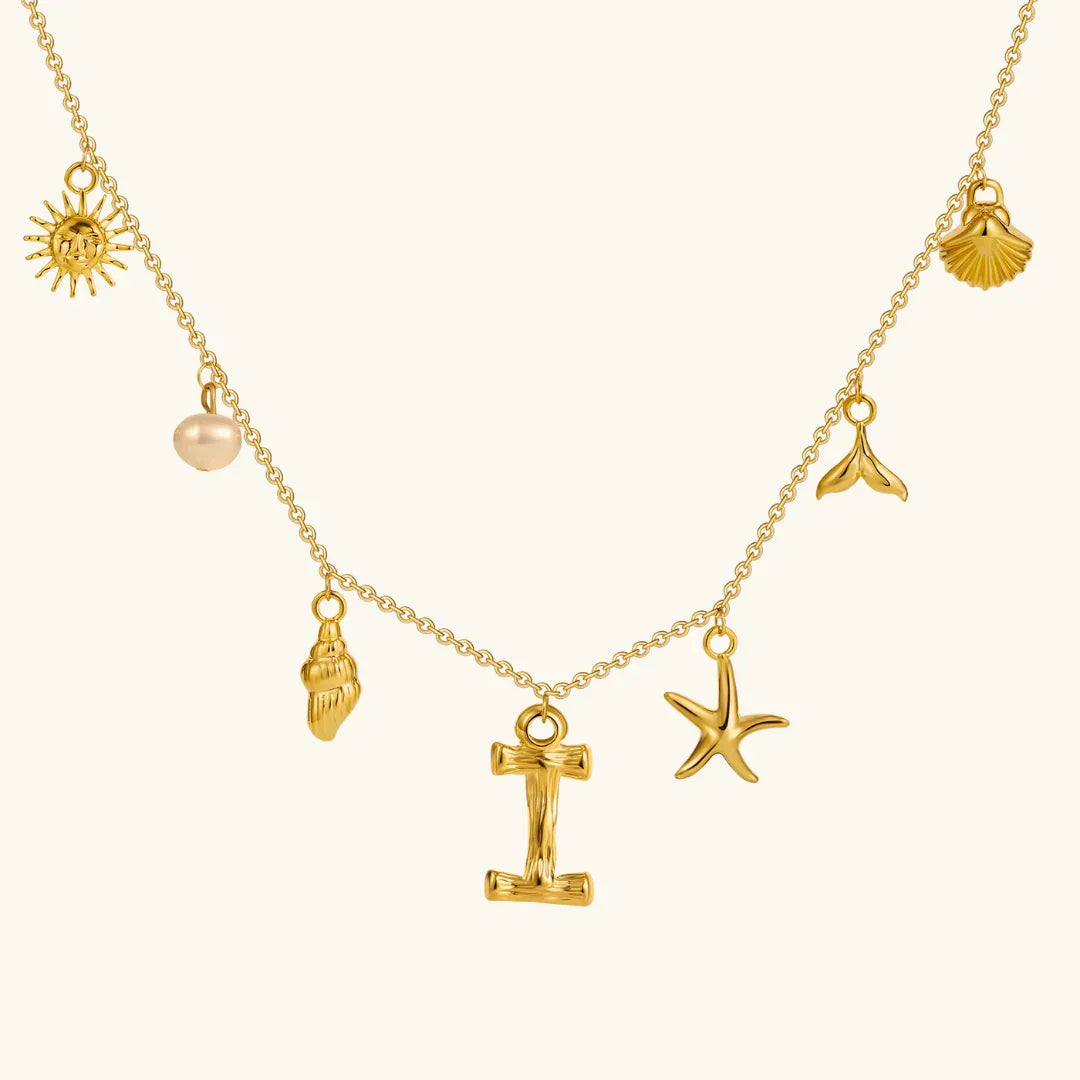 [GALE]Avaria Ocean Initial Necklace