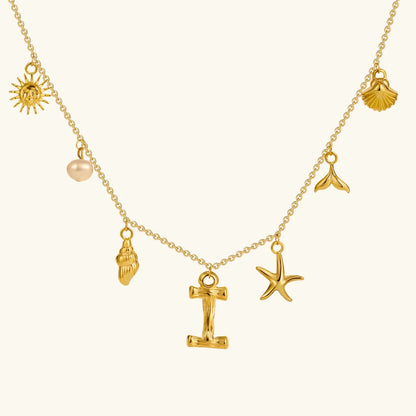 [GALE]Avaria Ocean Initial Necklace