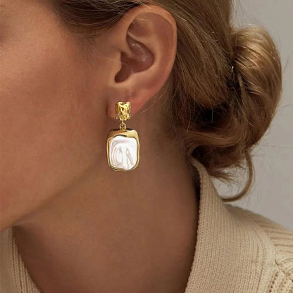 [GALE]Brittany Freshwater Pearl Slate Earrings