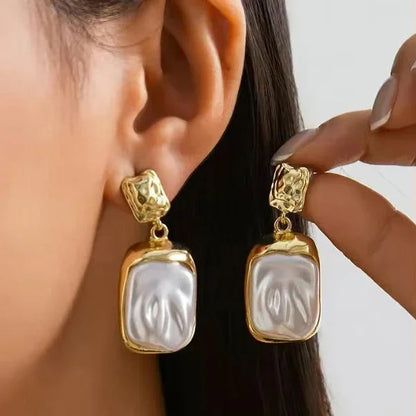 [GALE]Brittany Freshwater Pearl Slate Earrings