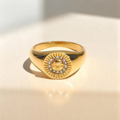 [GALE]Solari Sunface Gold Ring
