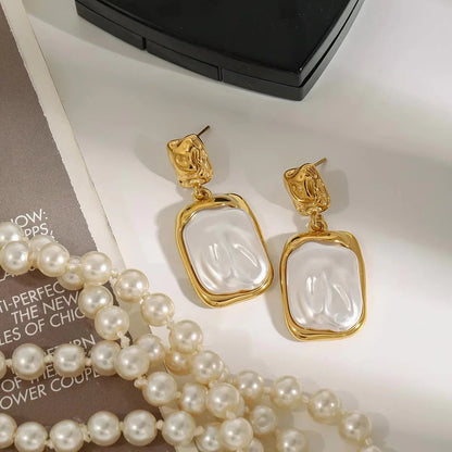 [GALE]Brittany Freshwater Pearl Slate Earrings