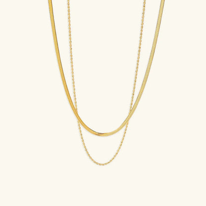 [GALE]Hailey Layered Gold Chain Necklace