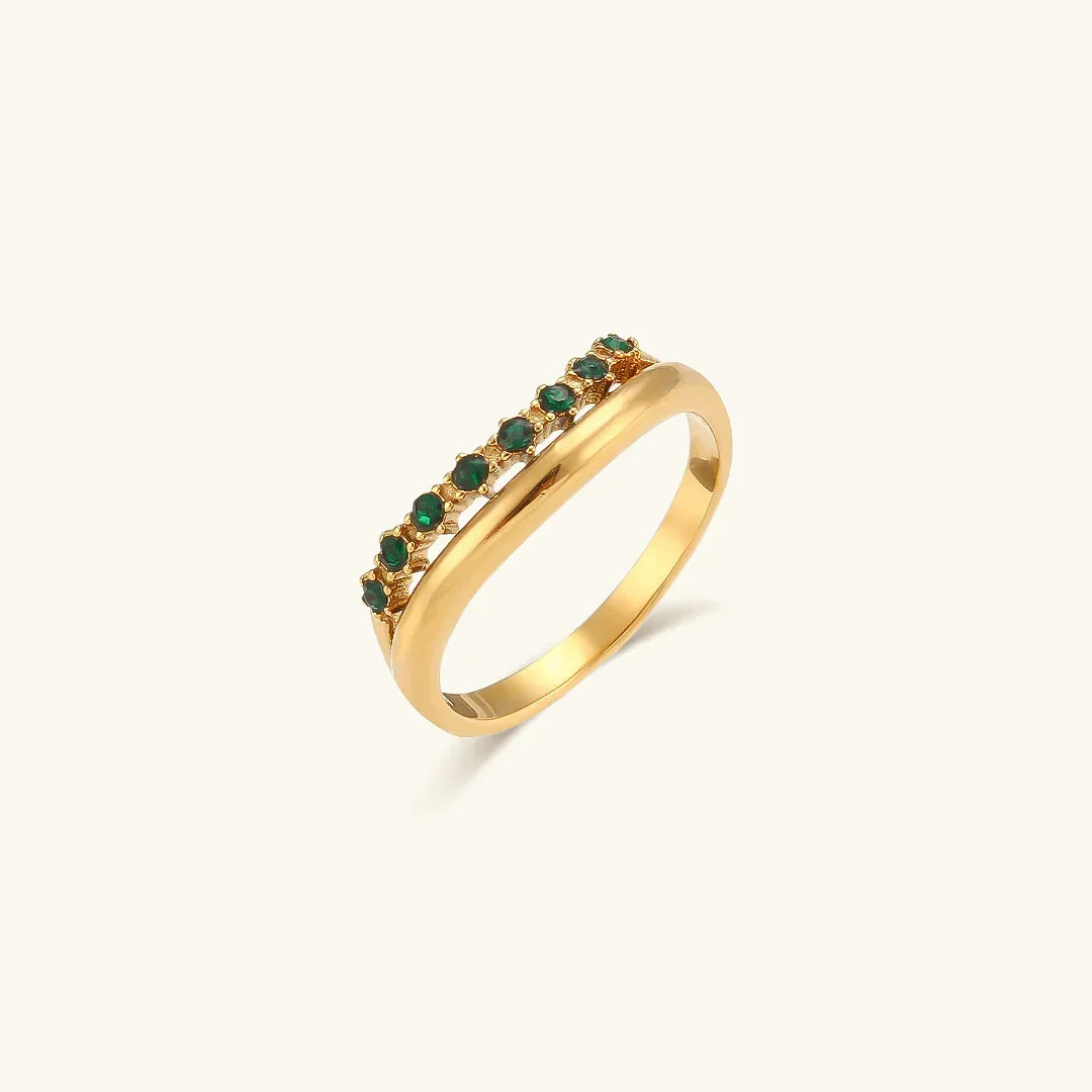 [GALE]Adeline Diamond Simulant Gold Ring