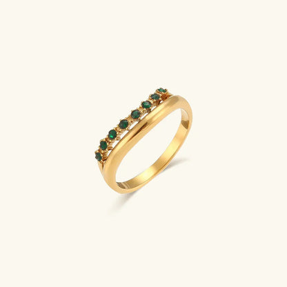 [GALE]Adeline Diamond Simulant Gold Ring