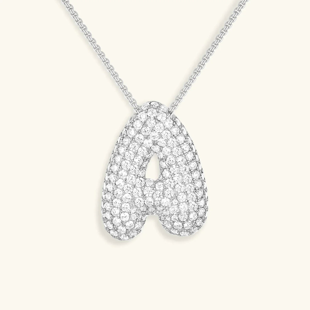 [GALE]Bubble Initial Diamond Necklace