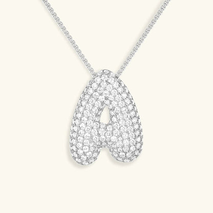 [GALE]Bubble Initial Diamond Necklace