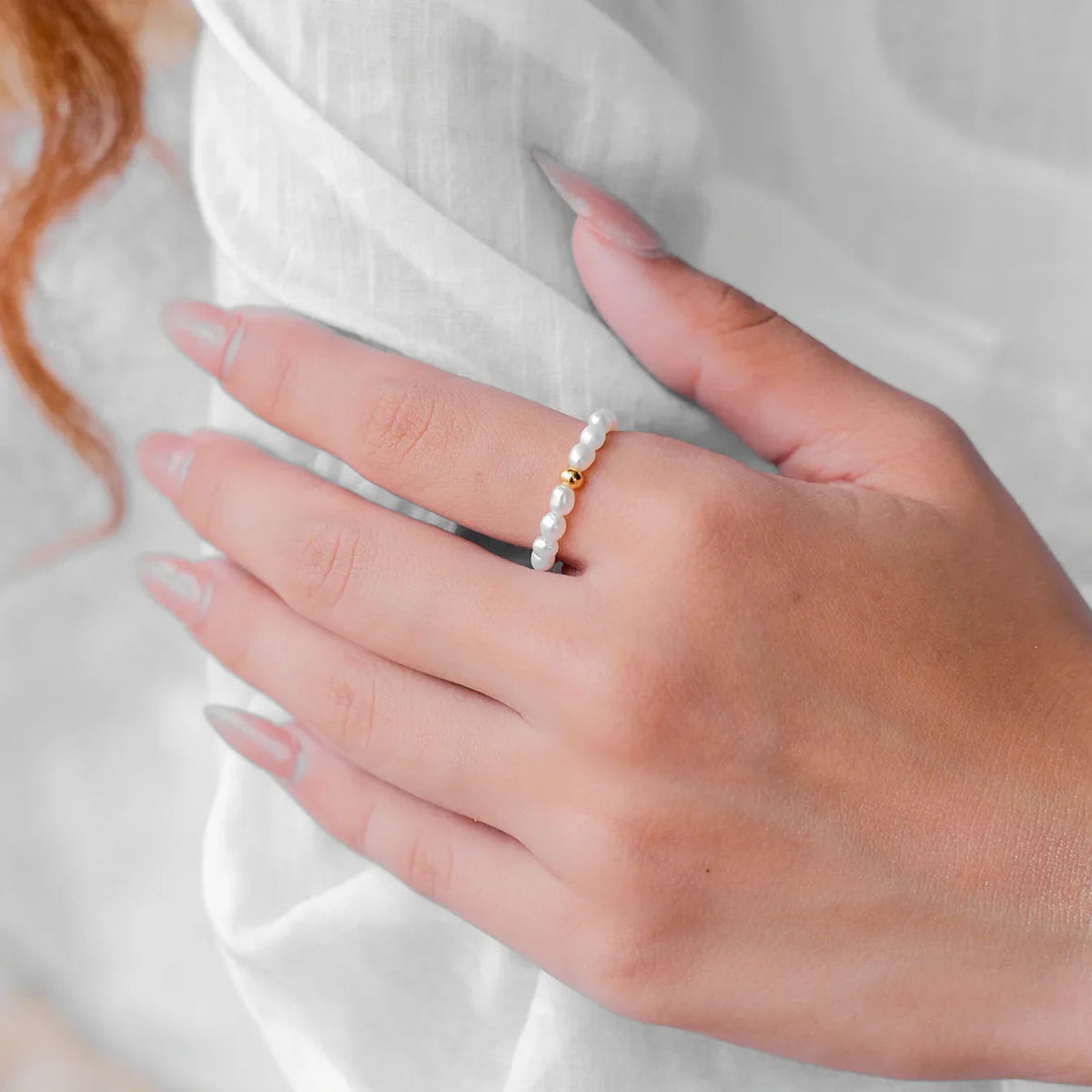 [GALE]Aurora Pearl Band Ring