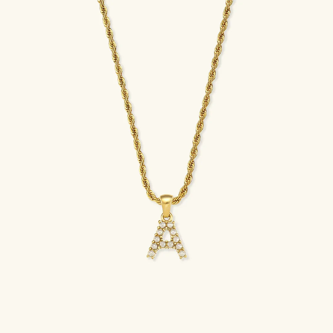 [GALE]Elodie Initial Letter Pearl Necklace