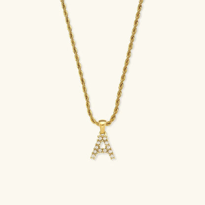 [GALE]Elodie Initial Letter Pearl Necklace