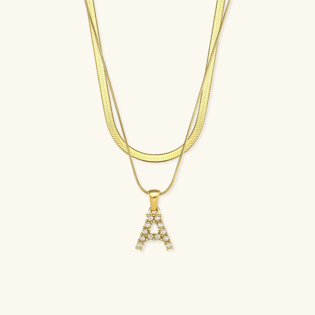 [GALE]Fiona Layered Gold Initial Letter Necklace