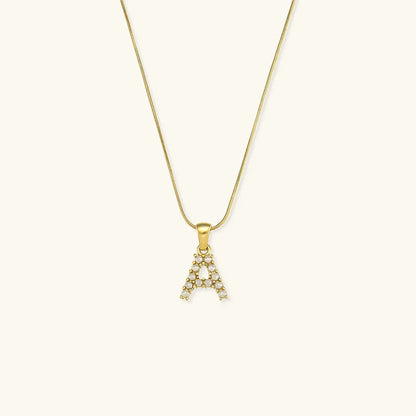 [GALE]Augustine Initial Letter Pearl Necklace