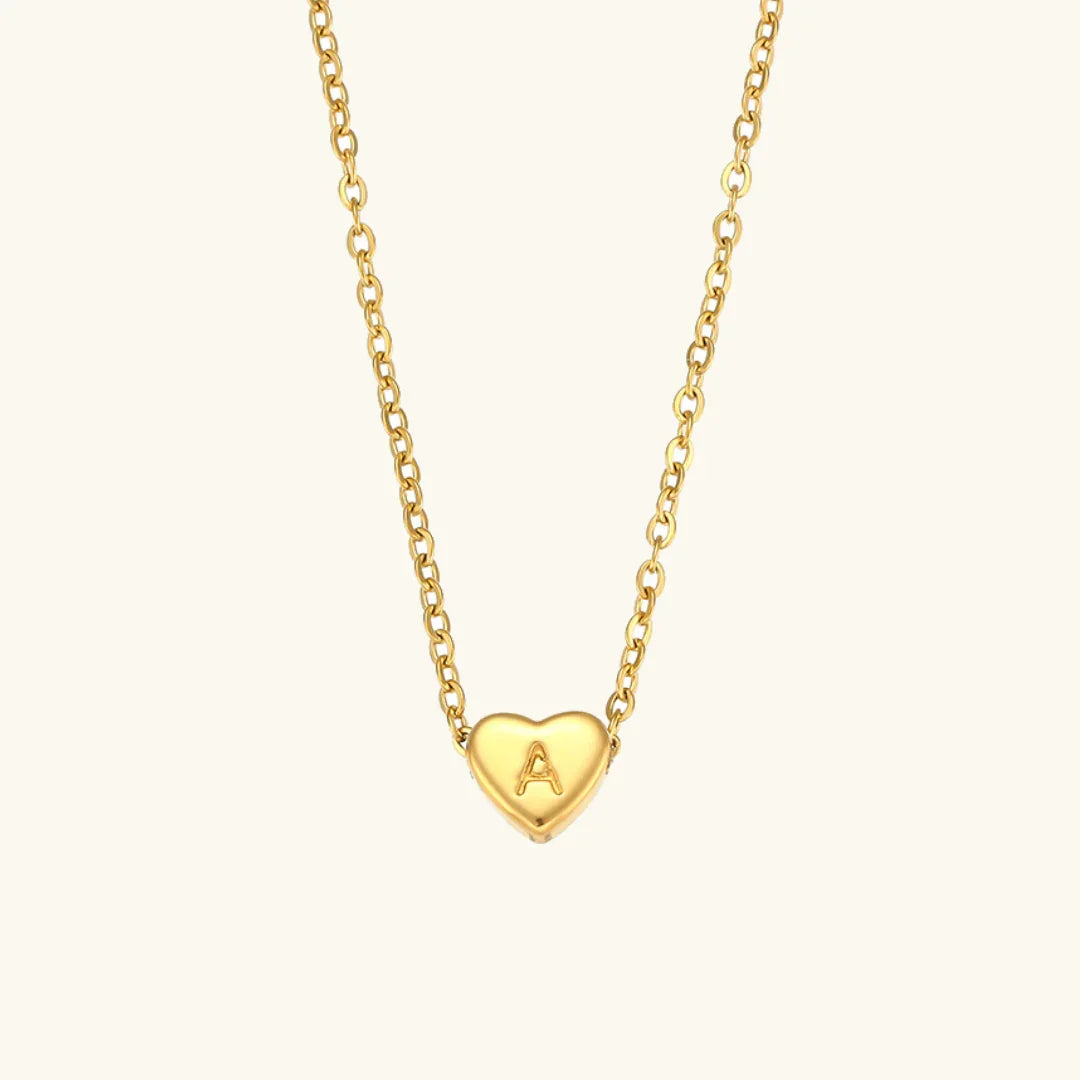 [GALE]Heart Initial Gold Necklace