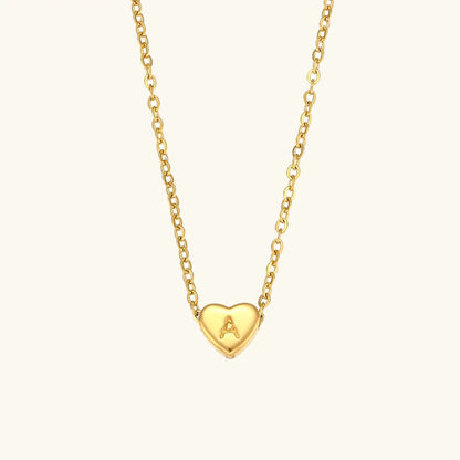 [GALE]Heart Initial Gold Necklace