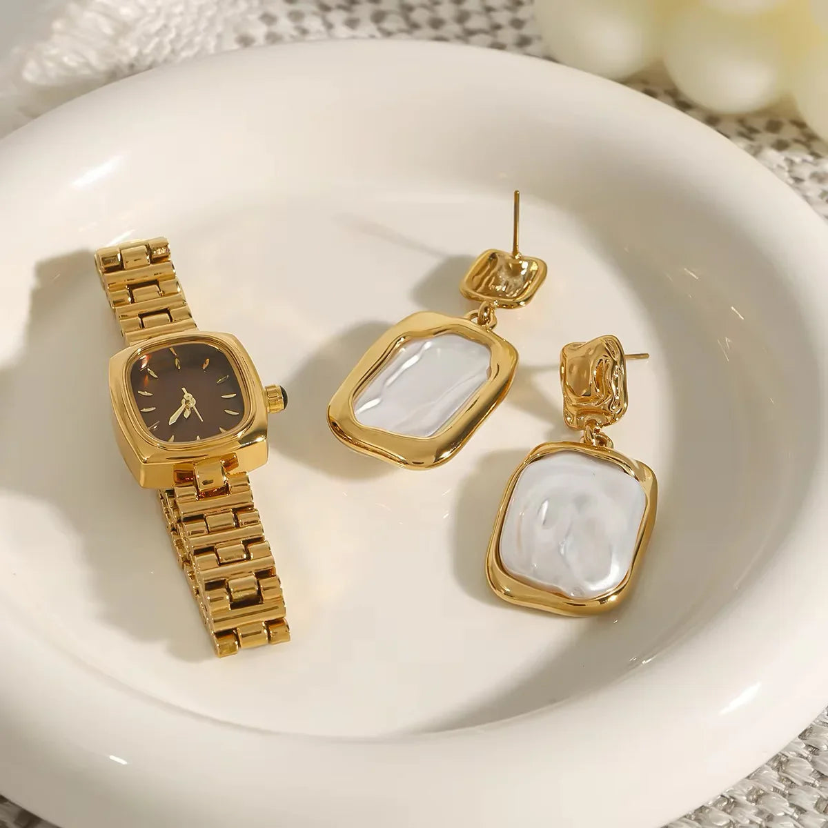 [GALE]Brittany Freshwater Pearl Slate Earrings