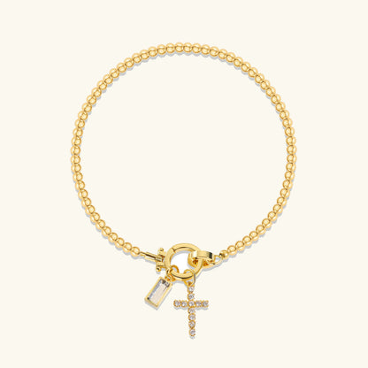 [GALE]Amalia Birthstone Cross Bracelet