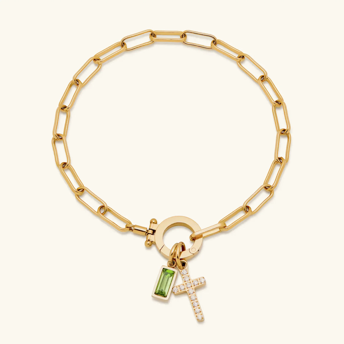[GALE]Annabella Birthstone Cross Bracelet