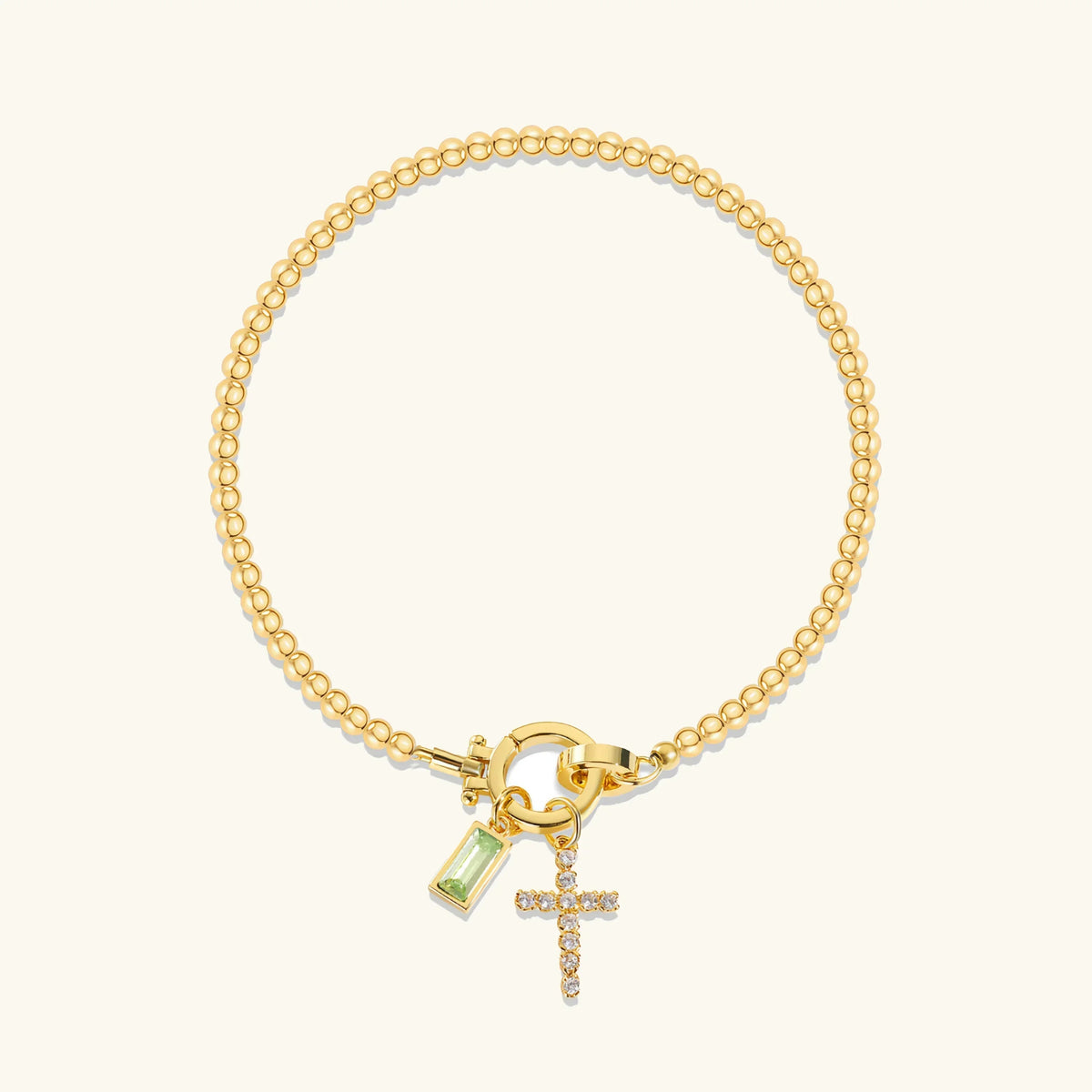 [GALE]Amalia Birthstone Cross Bracelet