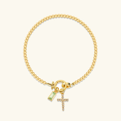 [GALE]Amalia Birthstone Cross Bracelet