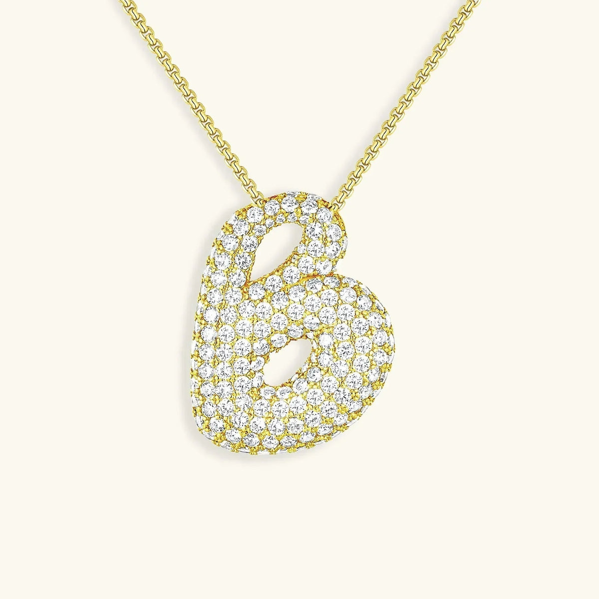 [GALE]Bubble Initial Diamond Necklace